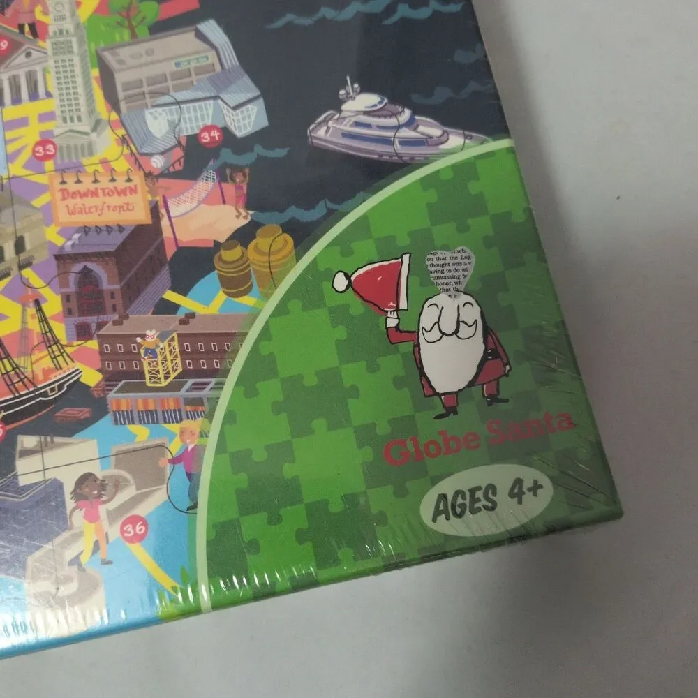 T.S. Shure Map of Boston Puzzle 48 Pieces Santa Globe  New & Sealed Ages 4 & Up